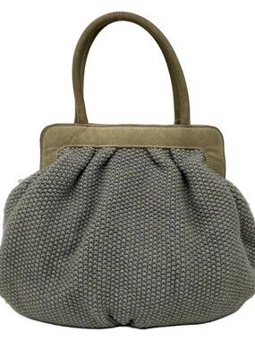 FABIANA FILIPPI Gray Gray Beige Wool Suede Handbag